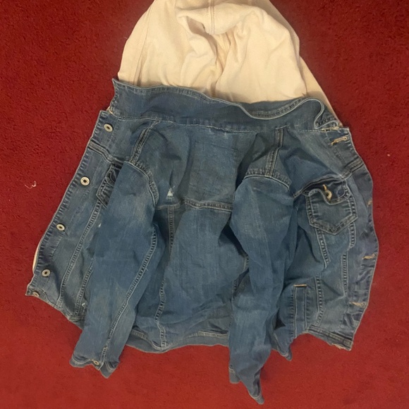 Abercrombie and Fitch kids Girls size 15/16 Jean Jacket with hoodie - Picture 1 of 5